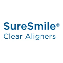 SureSmile Clear Aligners logo with registered trademark symbol on white background
